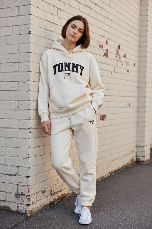 Women’s Cream Soft Fleece Tracksuit – Hoodie & Jogger Set