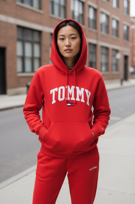 Women’s Red Fleece Tracksuit – Hoodie & Jogger Set