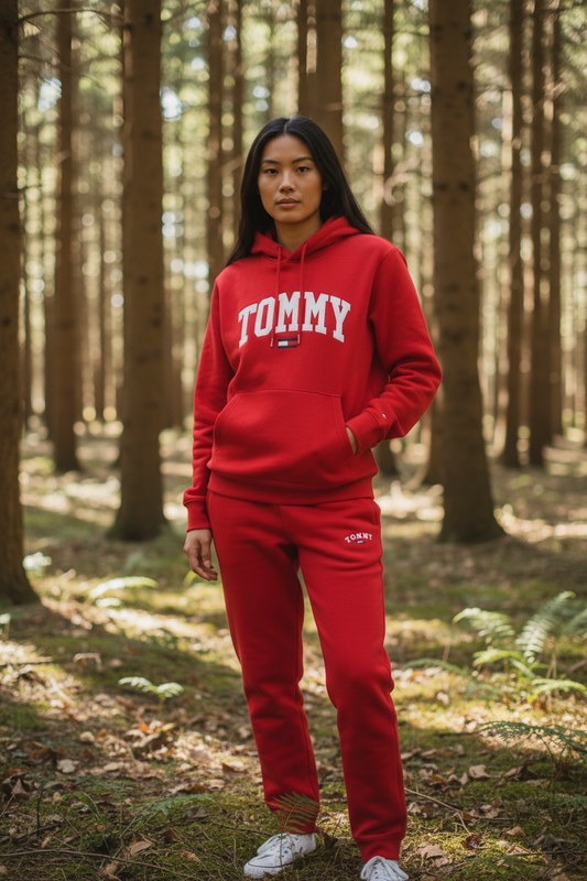 Women’s Red Fleece Tracksuit – Hoodie & Jogger Set