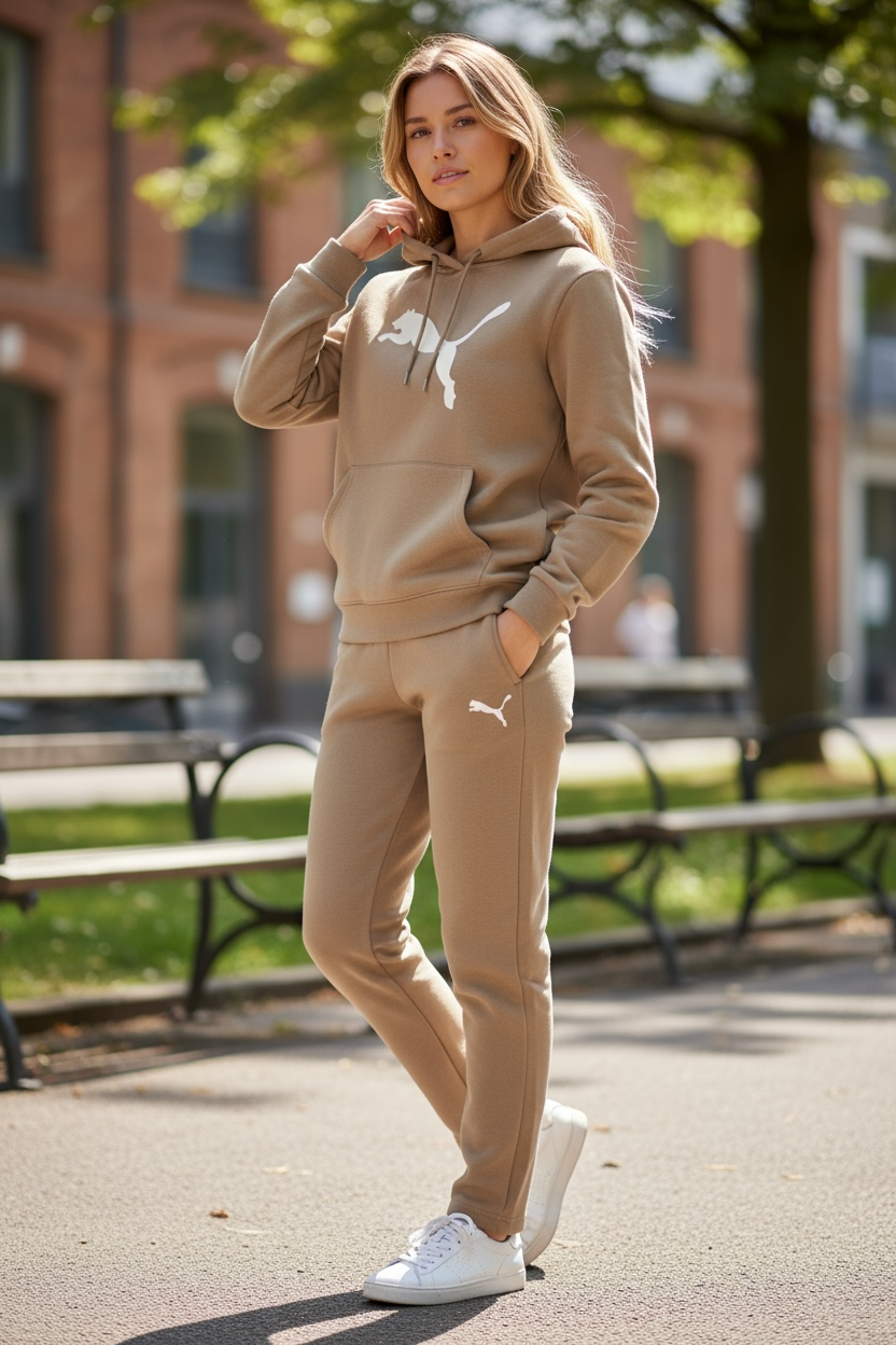 Taupe Fleece Matching Hoodie & Joggers Set
