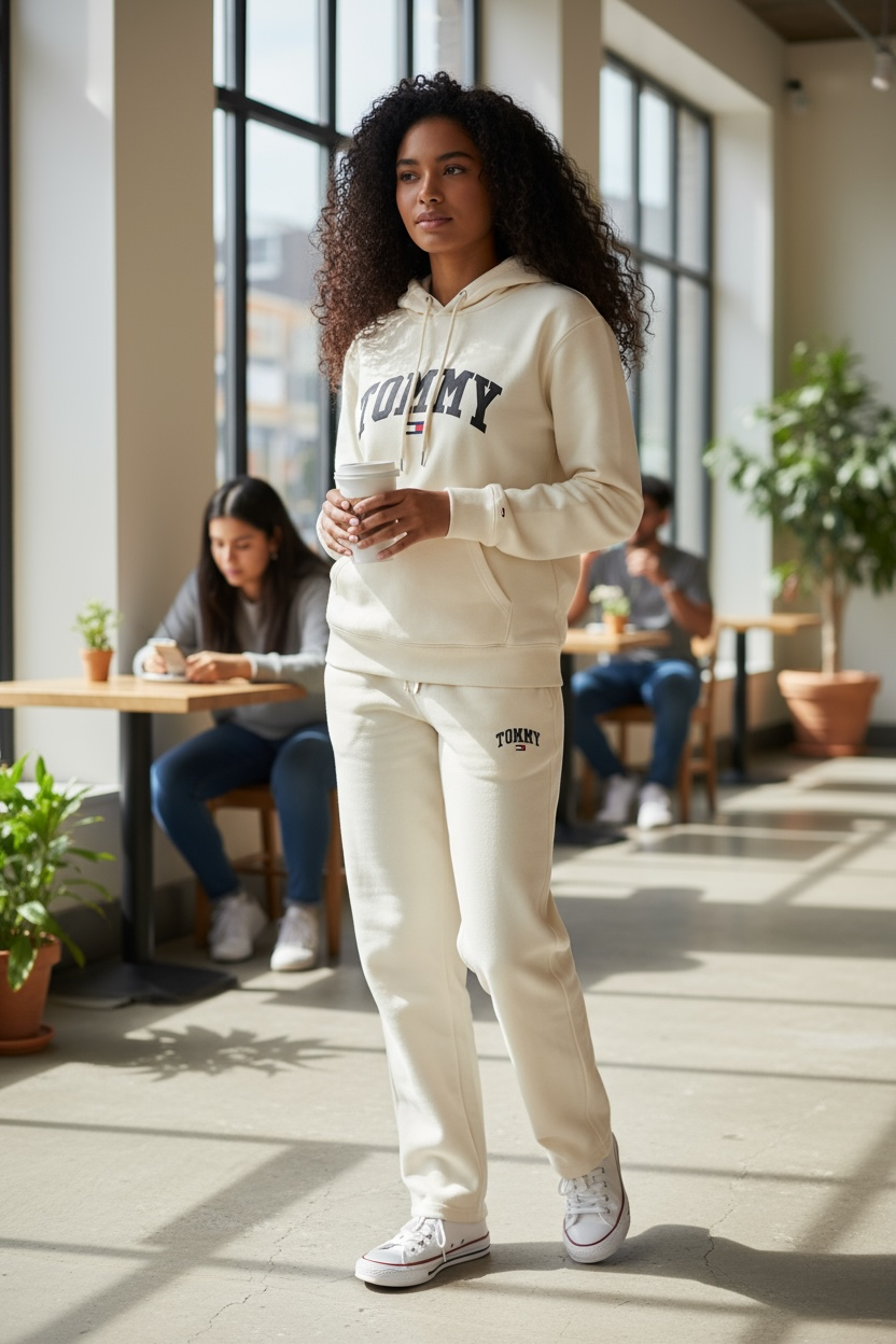 Women’s Cream Soft Fleece Tracksuit – Hoodie & Jogger Set
