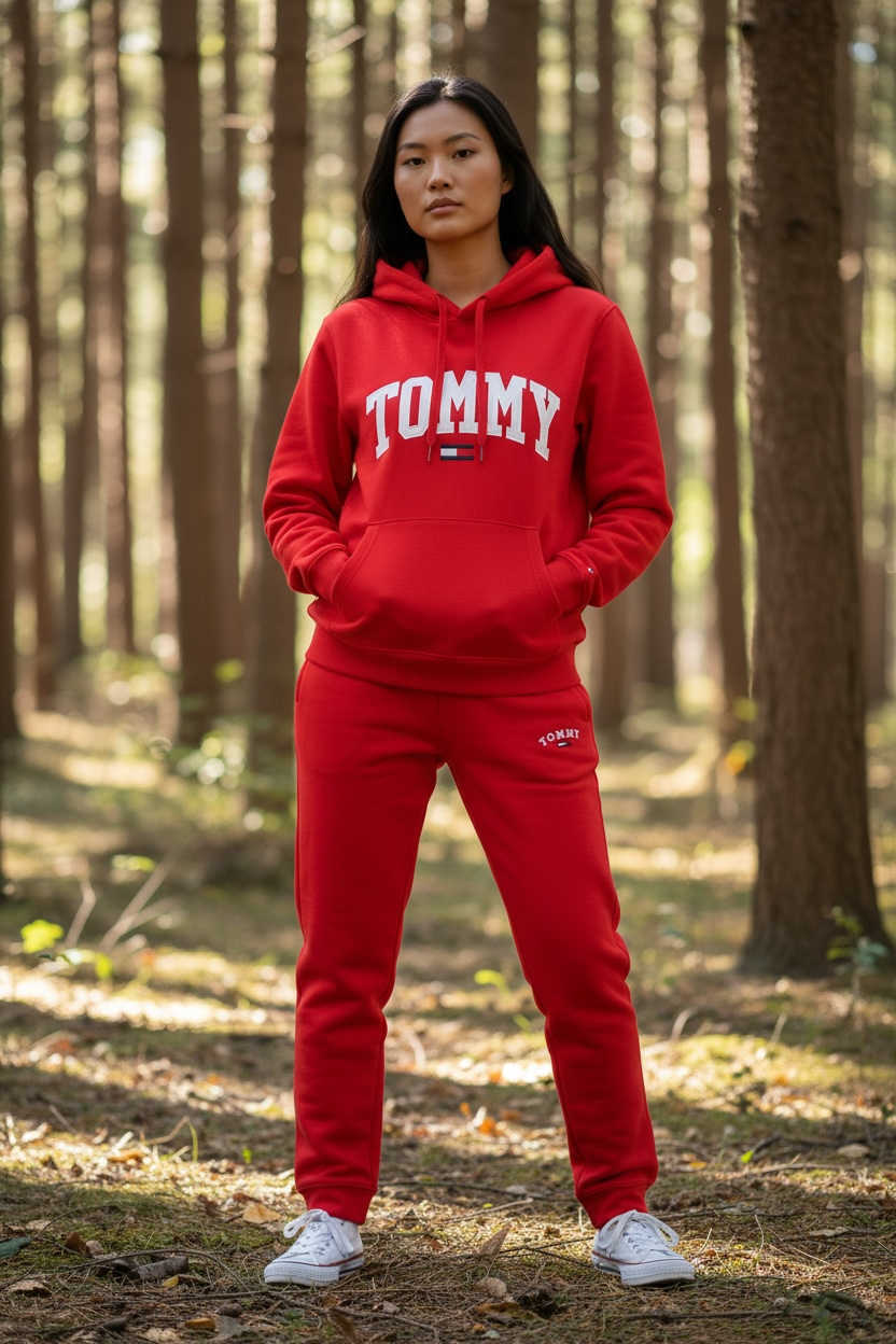 Red Fleece Tracksuit Co-ord Hoodie & Joggers