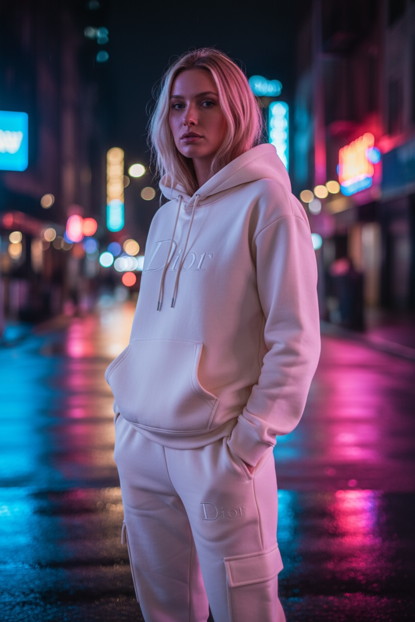 Women’s Cream Hoodie & Jogger Set