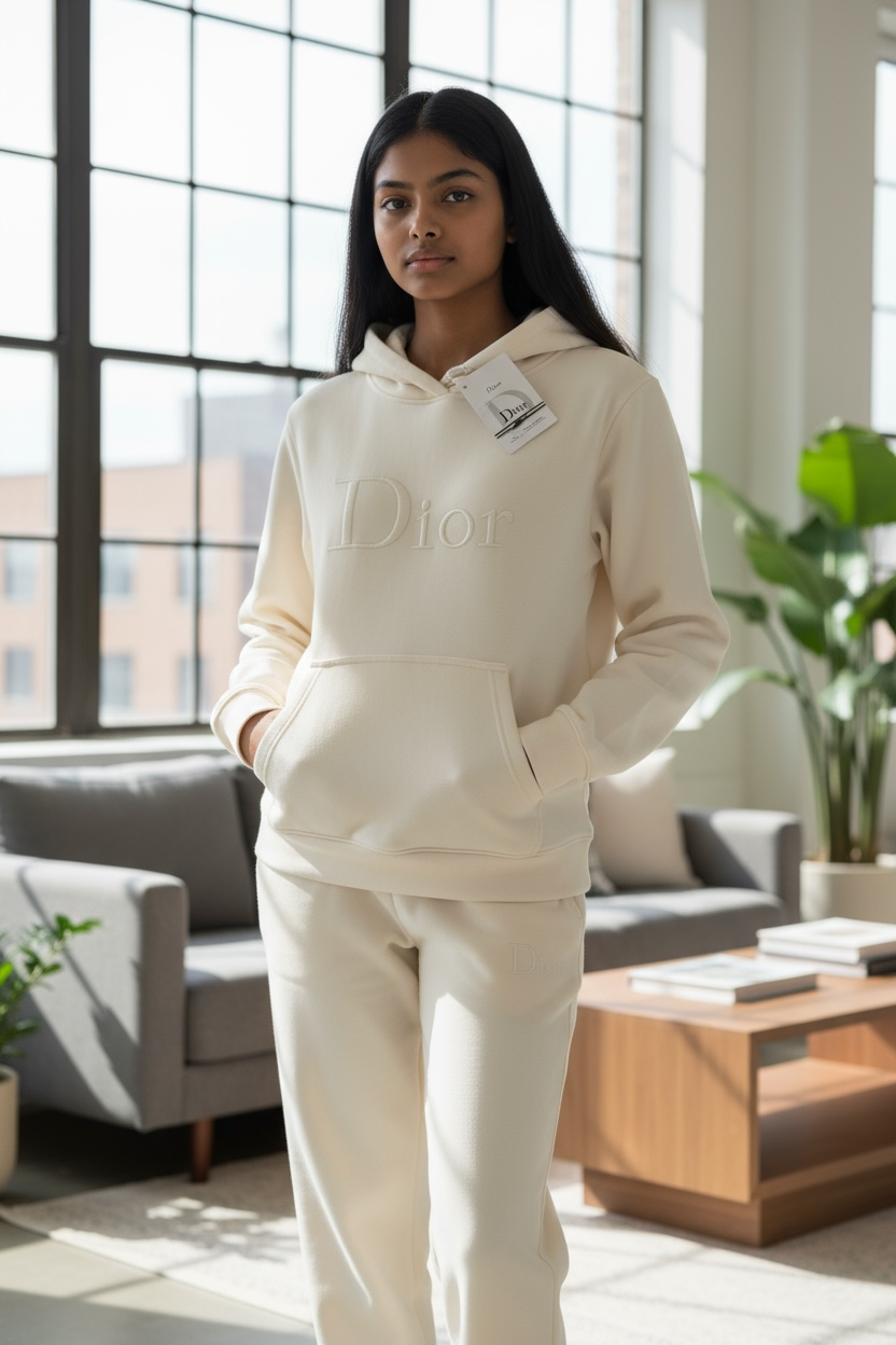 Women’s Cream Hoodie & Jogger Set