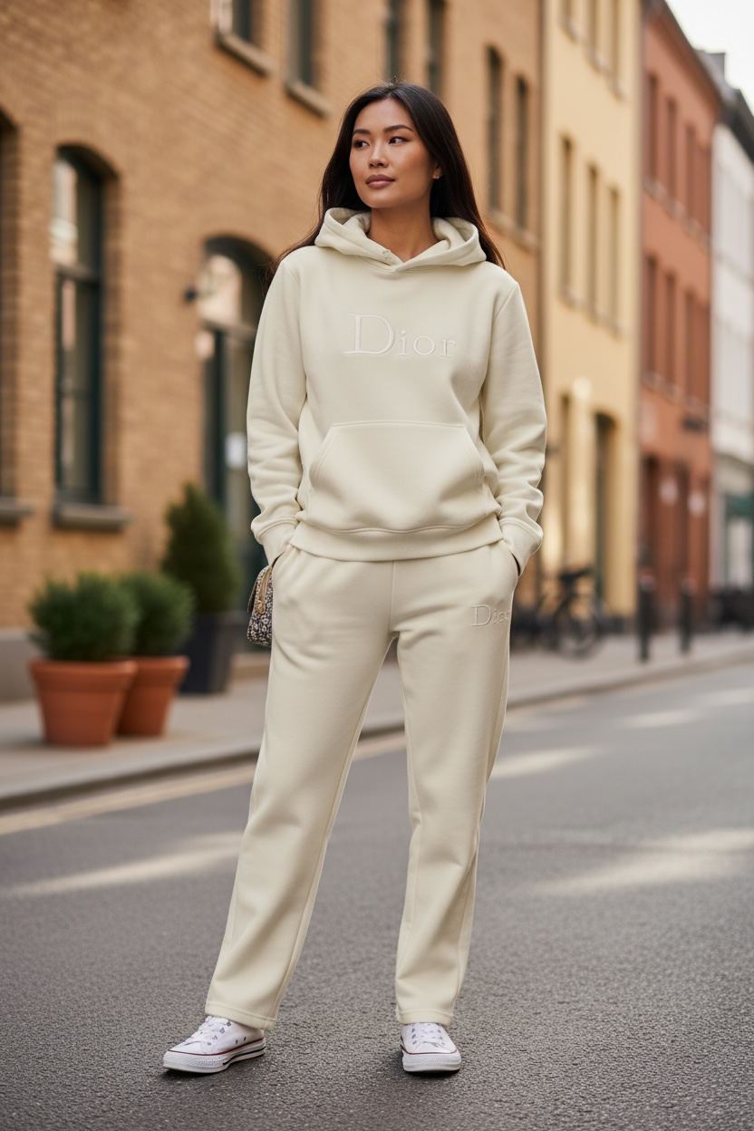 Women’s Cream Hoodie & Jogger Set